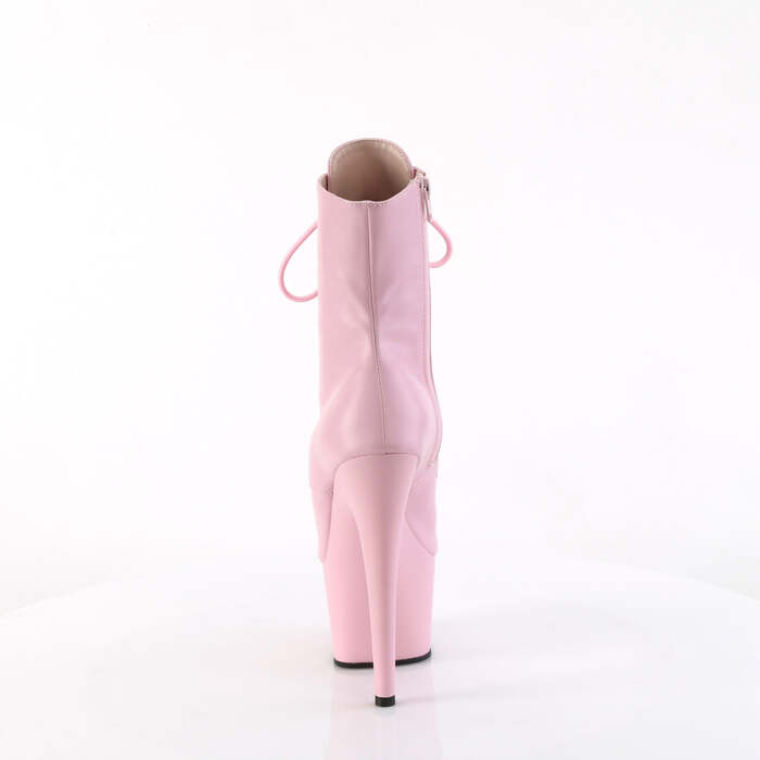 Ботинки Adore-1021, каблук 7 дюймов, высота 2 3/4 дюйма, открытый носок, шнуровка, боковая молния, розовые