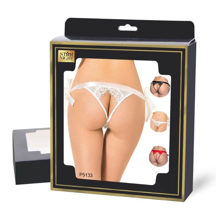 Сексуальні червоні мереживні трусики Star Night з відкритим доступом