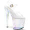 Босоніжки Pleaser Enchant-708HT на підборах 8 дюймів, з ремінцем на щиколотці 3 3/4 дюйма, прозорі/голографічні