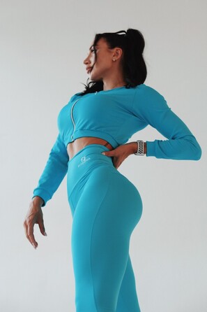 ЛЕГІНСИ BLUE LEGGINGS WIITH DETAIL ON THE BACK