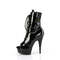 Ботильоны Pleaser Delight-1021, каблук 6 дюймов, высота 3,5 см, открытый носок, шнуровка, боковая молния, чёрные