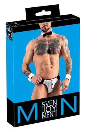 Мужской костюм Sven Joy Men's Jock Briefs из трех предметов, черно-белый, размер S