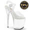 Босоніжки Pleaser Flamingo-808PREM на підборах 8 дюймів, босоніжки з ремінцем на щиколотці 4 дюйми, прозорі/прозорі