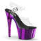Босоніжки Pleaser Adore-708 на підборах 7 дюймів, босоніжки з ремінцем на щиколотці 2 3/4 дюйма, прозорі/фіолетові