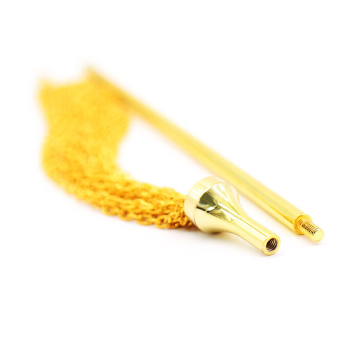 Флоггер с кисточкой на цепочке DS Fetish Golden Metal 23 см