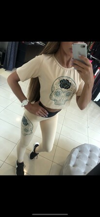 Топ Fitzona Shirt Beige Tee Short Sleeve