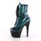 Ботинки Pleaser Adore-1020SHG. Каблук 7 дюймов, высота ботинок 6 см, шнуровка PF 6 3/4 дюйма, молния сбоку, цвет: фиолетовый/зелёный.