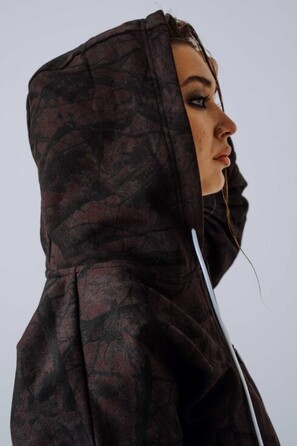 Спортивна кофта Nebbia Relaxed Zip Hoodie POWER Dark Brown Camo 895