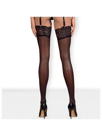 Чулки черный Obsessive Mixty stockings black S/M
