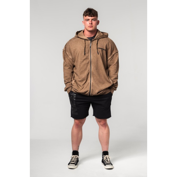 Кофта Nebbia Washed-off Zip Up Hoodie GYM BRO Light Brown 362