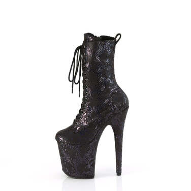 Ботинки Flamingo-1040SPF *Каблук 8 дюймов, 4-дюймовый PF-ботинок со шнуровкой спереди, молния сбоку, чёрный