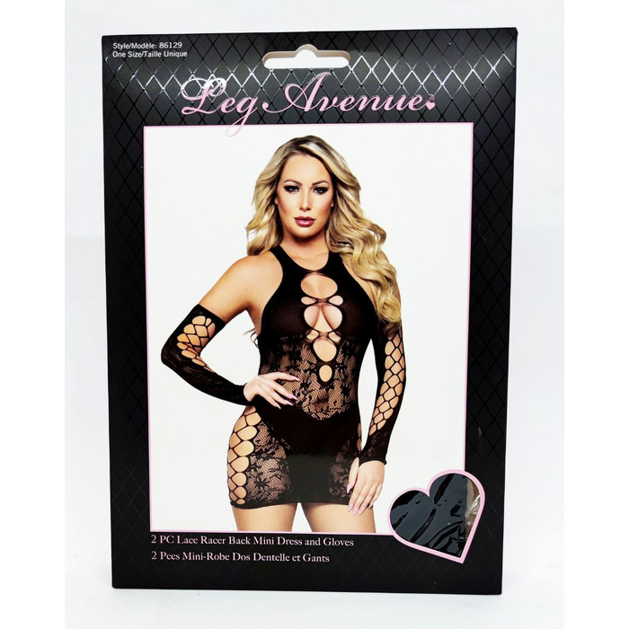 Чорна міні-сукня Leg Avenue Lace Racer