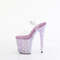 Босоніжки Pleaser Bejeweled-808RRS на підборах 8 дюймів, босоніжки з ремінцем на щиколотці 4 дюйми, з полімерною основою, прозорі/фіолетові