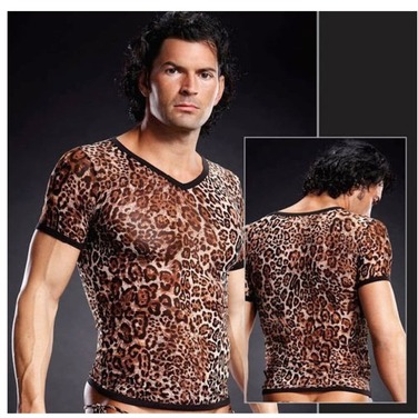 Футболка мужская Blue Line Pro-Mesh с V-образным вырезом и леопардовым принтом, S/M