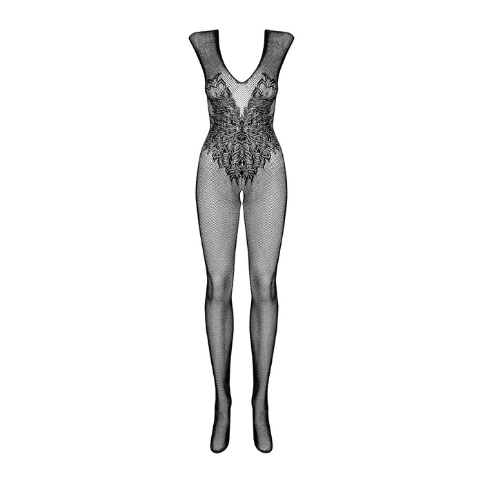 Комбинезон Obsessive c рисунком крыльев Bodystocking N112, черный, S\M