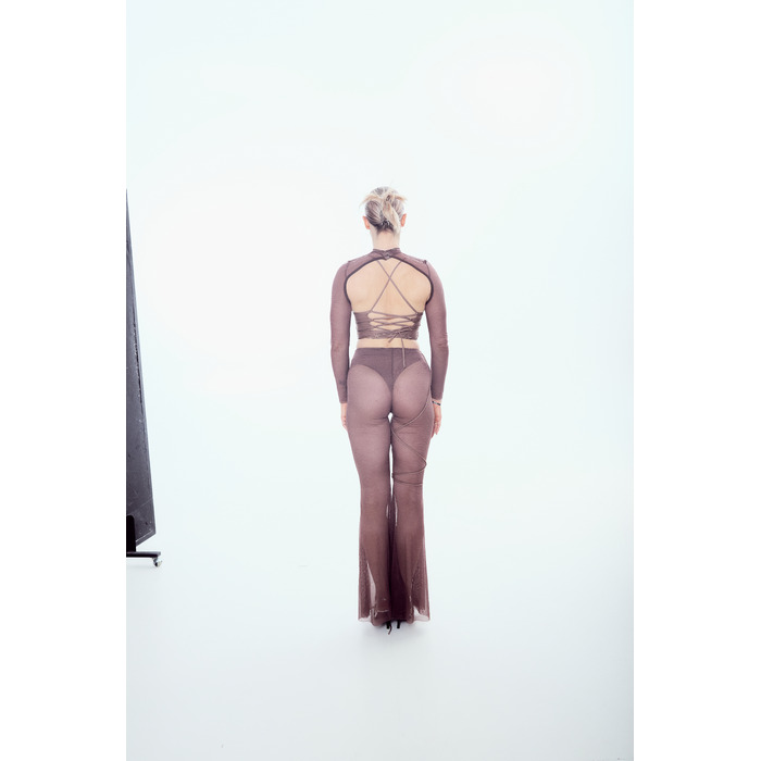 SILHOUETTE PANTS Mocha brown mesh_ коричневий мокко сітка