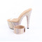 Шлепанцы Pleaser Bejeweled-712RS, каблук 7 дюймов, 2 3/4 дюйма, декорированный манжет на щиколотке, с манжетой, прозрачное/розовое золото