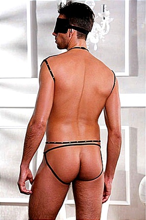 Эротический костюм Sunspice Нижнего (сабмиссив) из 3 предметов, черный