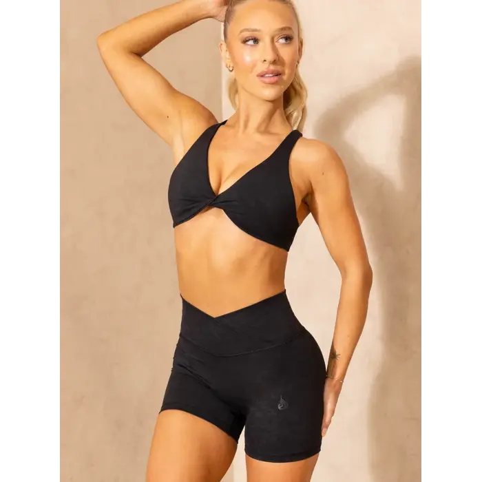 Шорты Ryderwear NKD Stonewash Crossover Scrunch Shorts - Black Stonewash